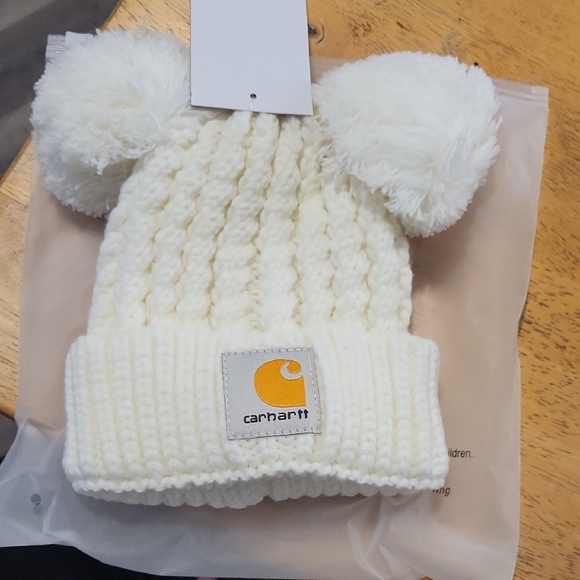 Carhartt Other - Carhartt Kids Cream Knit Pom-Pom Hat